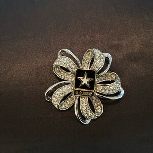 Elegant Silver and Black Brooch